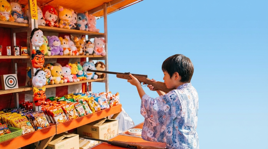 射的を楽しむ様子